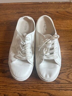 JCREW White Leather Slip on Sneaker